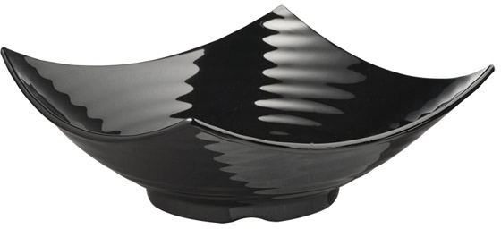 Schale -GLOBAL BUFFET- 32,5 x 32,5 cm, H: 12 cm Melamin, schwarz, 3 Liter spülmaschinengeeignet stapelbar nicht