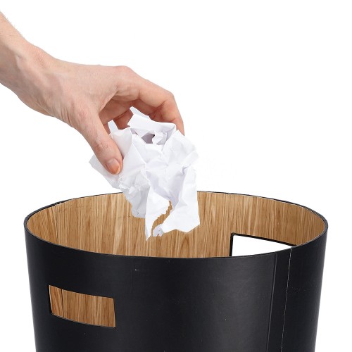 Papierkorb, Pappe, schwarz / Maße: Ø 25x30 cm