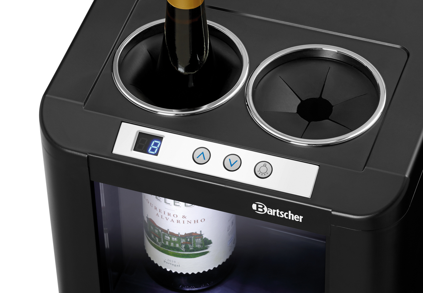 Bartscher Weinkühler 2FL-100 | Temperaturbereichvon: 5 °C | Maße: 29 x 26 x 26,0 cm. Gewicht: 4,8kg