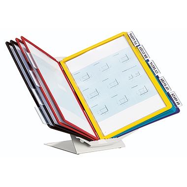 DURABLE Sichttafelständer VARIO® PRO 10 DIN A4 Polypropylen/Stahlblech, kunststoffbeschichtet 2 x schwarz, 2 x gelb, 2 x grün, 2 x rot, 2 x