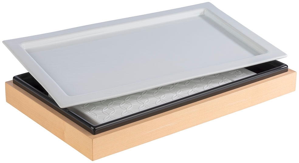 GN 1/1 Tablett -FRAMES- 53 x 32,5 cm, H: 2 cm Porzellan hitzebeständig bis 220°C spülmaschinengeeignet stapelbar