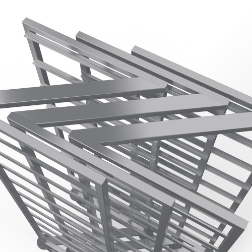 ETHERNASOLID® Regalwagen Gastronorm, mit 10 L-Auflagen, ineinanderschiebbar