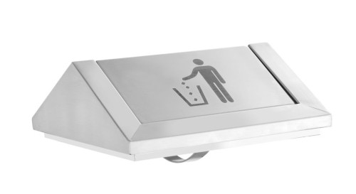 Abfalleimer 43 Liter. Komplett aus Edelstahl. Mit Schwingdeckel.