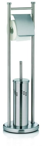 Kela Toilettengarnitur Swing Edelstahl silber matt 77,5cmh 22cmØ