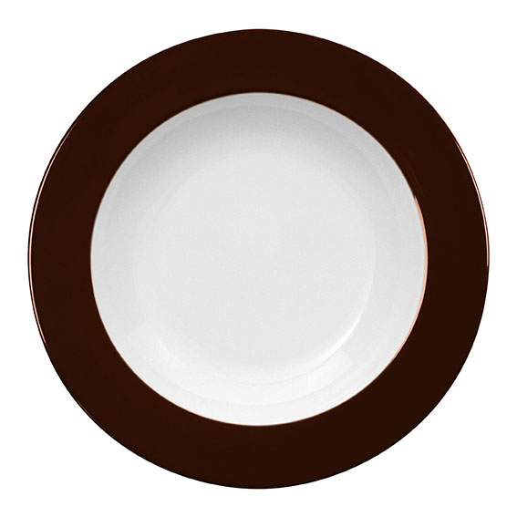 Teller tief 30 cm - Form: Table Selection - Dekor, 68570 kaffeebraun - aus Porzellan. Hersteller:, Eschenbach. "Made in Germany".