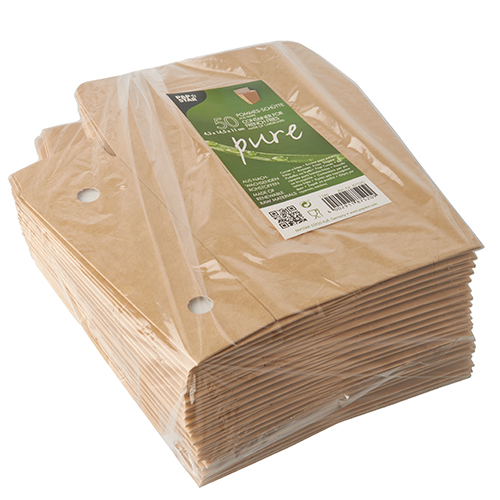 50 Pommes-Frites-Schütte, Pappe "pure" 4,3 cm x 14,5 cm x 11 cm braun mit Klappdeckel von PAPSTAR