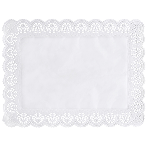 100 Spitzenpapiere eckig 40 cm x 30 cm weiss von PAPSTAR