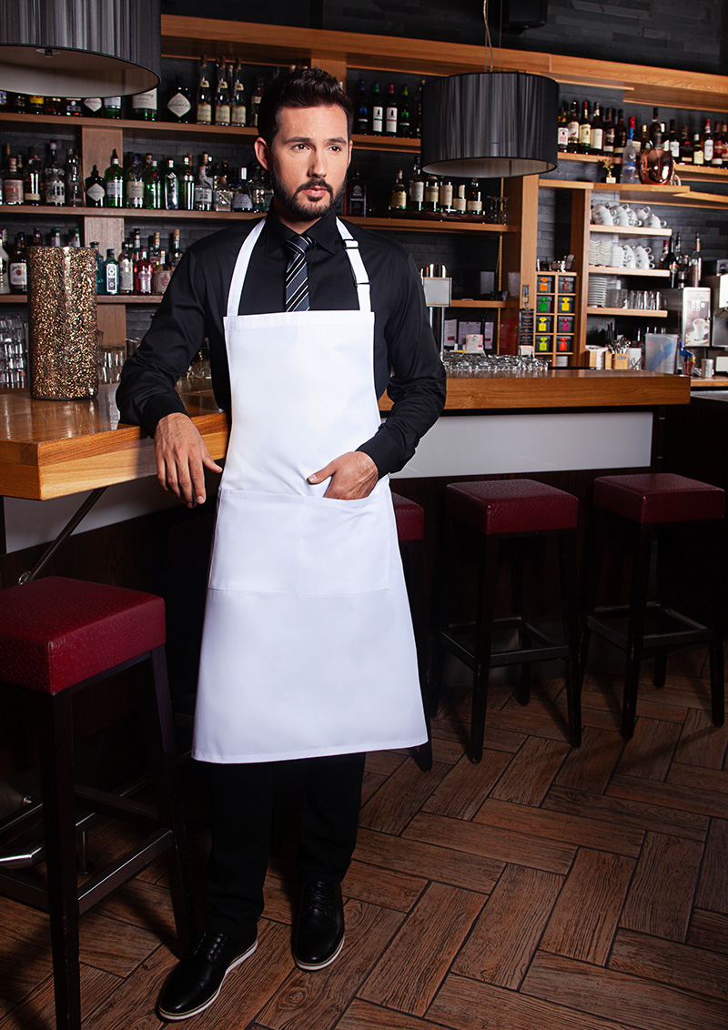 Latzschürze Basic mit Schnalle und Tasche - Maße: 75 x 90 cm (Breite x Länge)