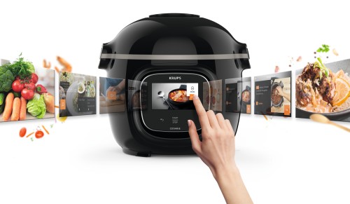 Krups Cook4Me Touch Multikocher; elektrischer Schnellkochtopf; vernetzt; WLAN; Touchscreen; 250 Rezepte; 13 Gareinstellungen; benutzerfreundlich;