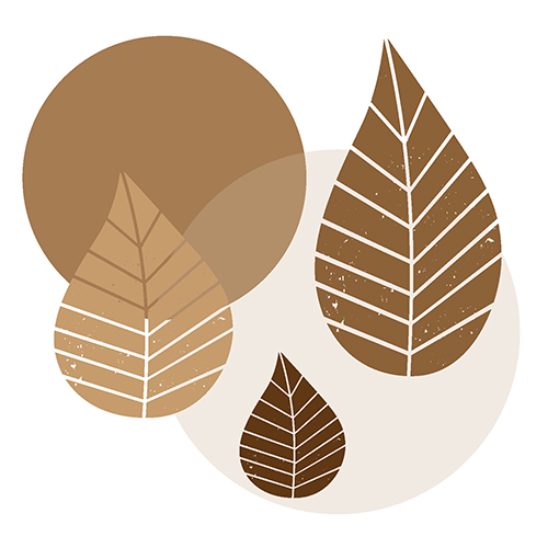 20 Servietten, 3-lagig 1/4-Falz 40 cm x 40 cm natur "Graphic Leaves" von PAPSTAR