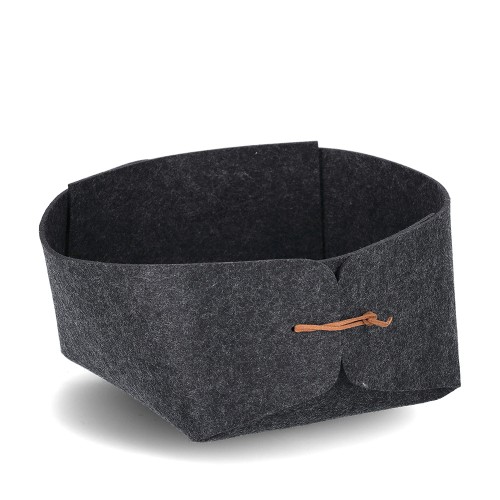 Aufbewahrungskorb, Filz, anthrazit / Maße: 19x19x11,5, faltbar cm