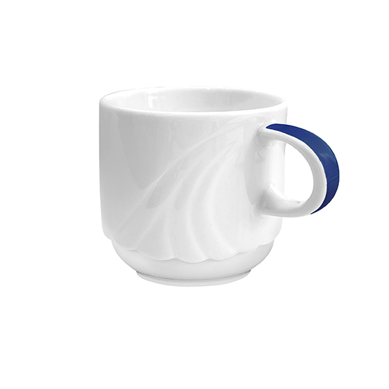 Obertasse hoch 0,20 l - Form: Ambiente Plus -, Dekor 79459 Blau - aus Porzellan. Hersteller:, Eschenbach. "Made in Germany".