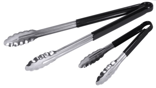 Allzweckzange aus Edelstahl,  mit schwarzem kunststoffummantelten Griff, mittelschwere Qualität Länge: 40 cm