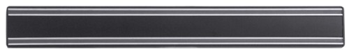 Magnet-Messerhalter aus massivem, schwarzem EVC-Spezialkunststoff, 2 cm stark, mit zwei Magnetschienen, zur Wandmontage, verdeckte