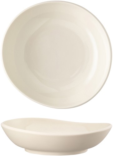 Junto Alabaster (cremefarben) von Rosenthal, Teller tief 22 cm, aus Steinzeug - spülmaschinengeeignet