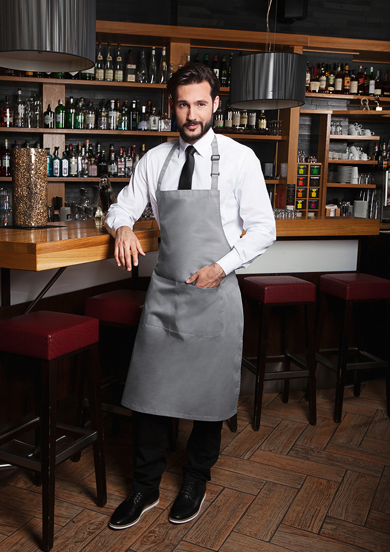 Latzschürze Basic mit Schnalle und Tasche - Maße: 75 x 90 cm (Breite x Länge)