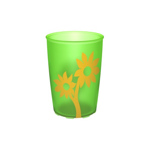 Ornamin Becher 820, 250ml grün-transparent/gelb Blume