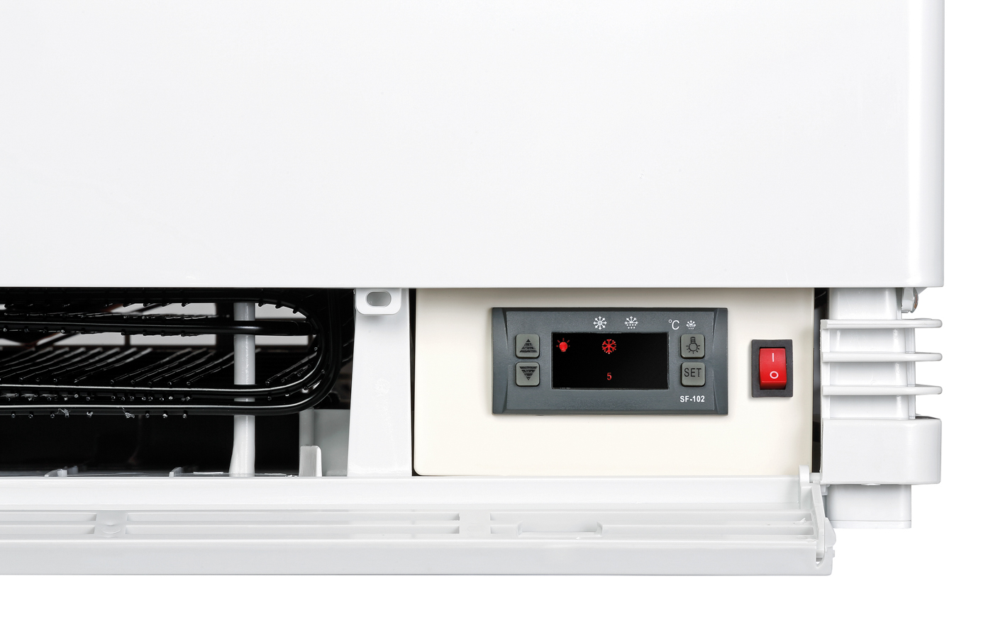 Bartscher Mini-Kühlvitrine 78L, weiß | Art derVerglasung: Doppel-Verglasung | Maße: 43,5 x 38,5x 96,0 cm. Gewicht: 33,2 kg