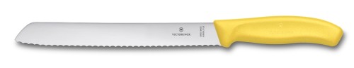 Victorinox SwissClassic, Brotmesser, Wellenschliff, 21 cm, gelb, Blister