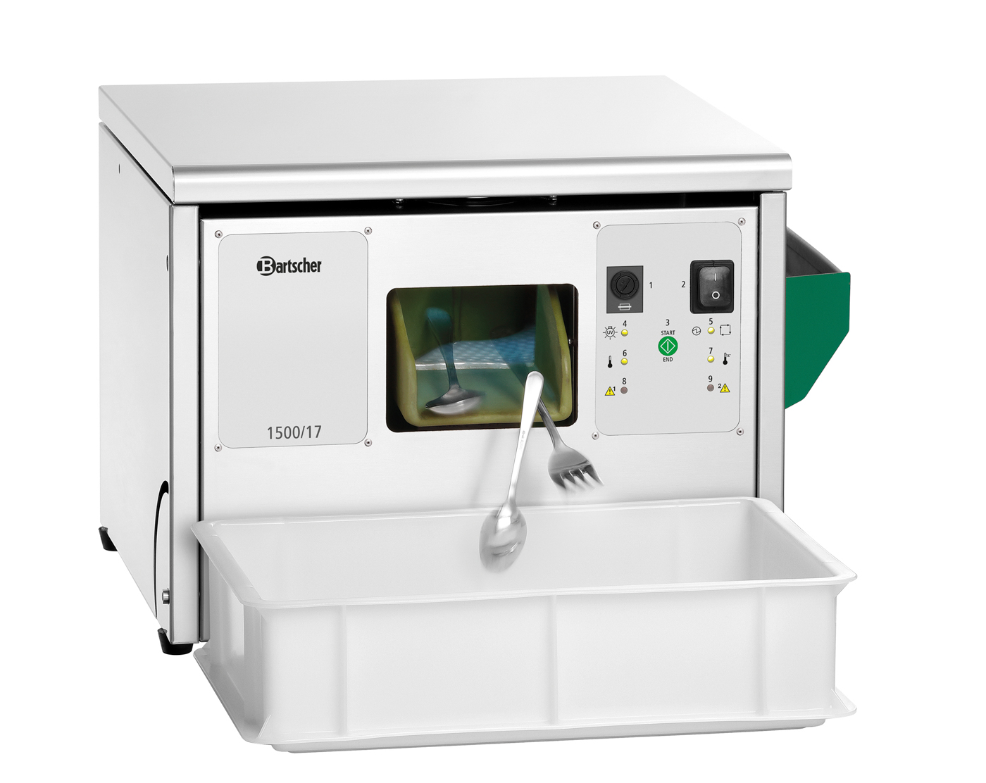 Bartscher Besteckpoliermaschine 1500/17 |Maximale Leistung: 1.500 Besteckteile pro Stunde| Maße: 51 x 48 x 36,5 cm. Gewicht: 25,6 kg