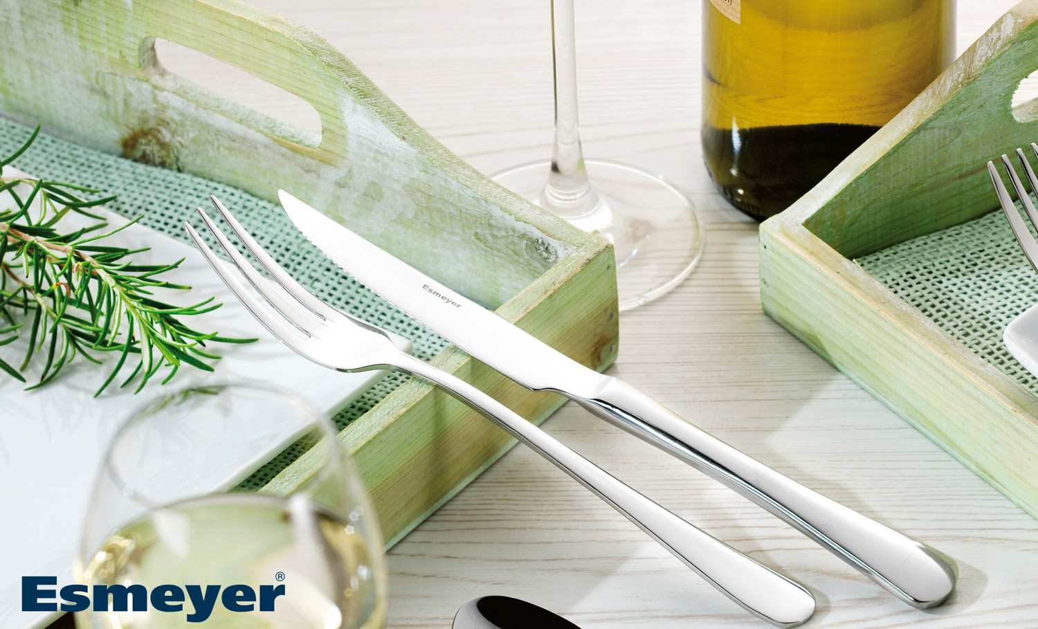 12-teiliges Steak-/Pizzabesteck SYLVIA, Edelstahl 18/10, poliert, Materialstärke 2,5 mm. Messer aus Klingenstahl mit Wellenschliff.