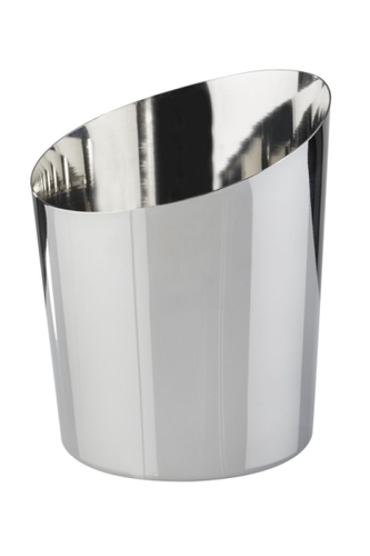 Servier-Eimer / -Becher Ø 9,5 cm, H: 8,5 / 11,5 cm Edelstahl,0,45 Liter -SNACKHOLDER- spülmaschinengeeignet stapelbar