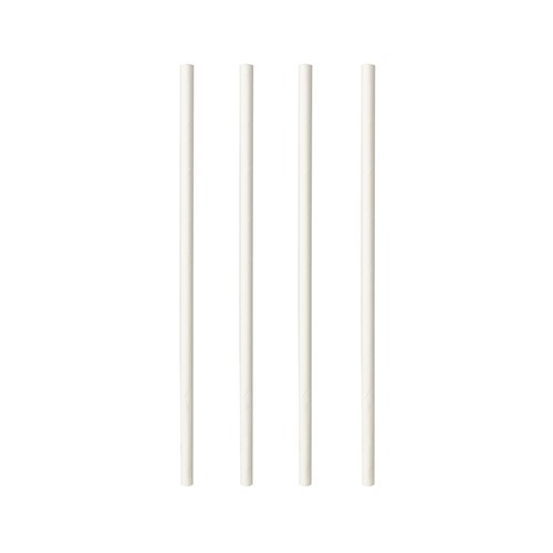 100 Trinkhalme, Papier "pure" Ø 6 mm · 20 cm weiss von PAPSTAR