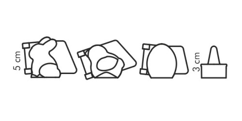 Förmchen für gefülltes Gebäck DELÍCIA, 3 Ostermotive