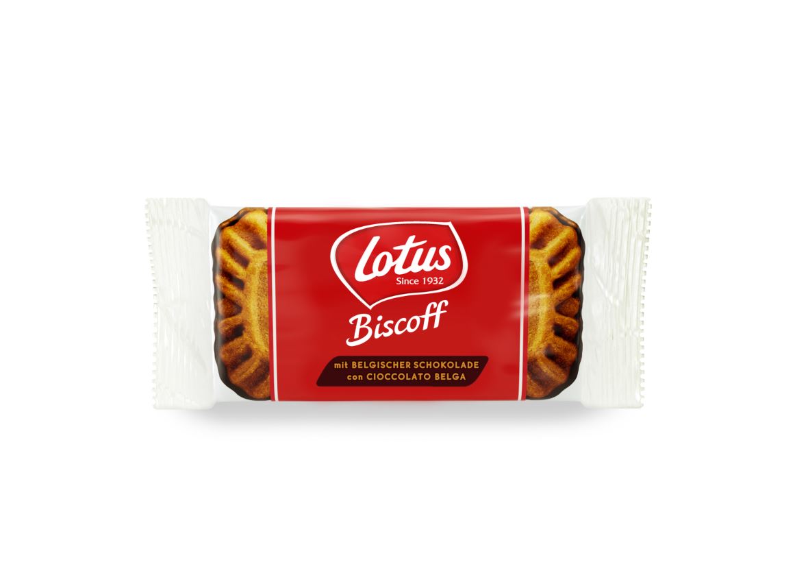 Lotus Karamellgebäck BISCOFF mit Schokolade, Inhalt: 200 Stück á 7,35 g je Karton.