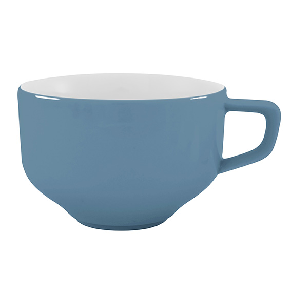 Obertasse 0,37 l - Form: Baristar - Dekor 79925, grau-blau - aus Porzellan. Hersteller:, Eschenbach. "Made in Germany".