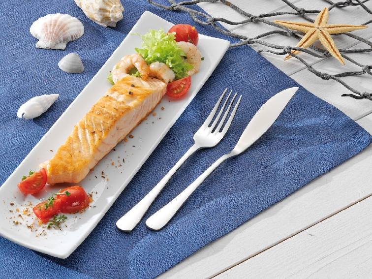 12-teiliges Fischbesteck SYLVIA, aus Edelstahl 18/10, poliert, Materialstärke 2,5 mm.