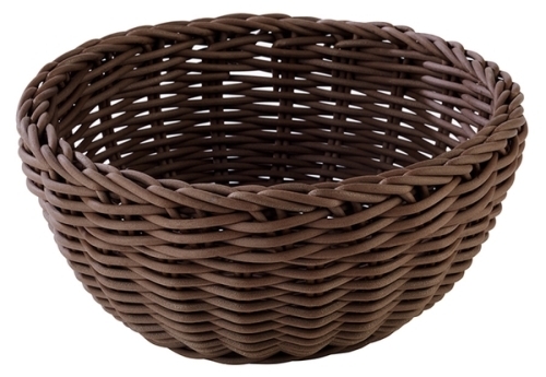 Korb, rund Ø 20 cm, H: 8 cm Polypropylen, braun