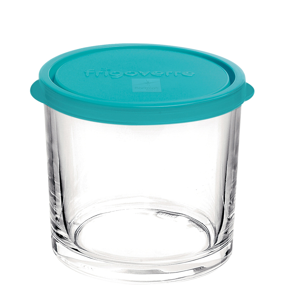Bormioli Rocco Frigoverre Classic Box rund 42cl, 95x95mm, blauer PP-Deckel, blau, Polypropylen (PP)