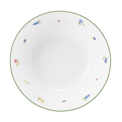 Seltmann Schüssel rund 18 cm, rund, Form: Community, Dekor: 57389 Streublume grüne Linie, hohe Kantenschlagfestigkeit, Made in Germany