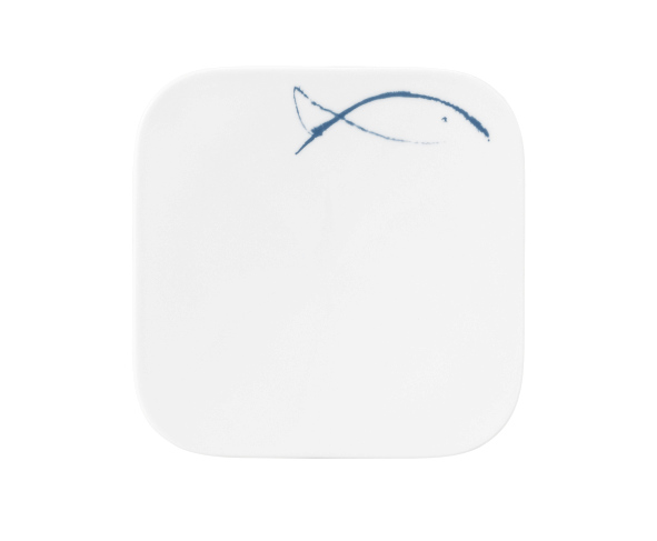 Seltmann Coupteller flach eckig 16,5x16,5 M5383, eckig, Form: Coup Fine Dining, Dekor: 57515 Blue Sea, hohe Kantenschlagfestigkeit