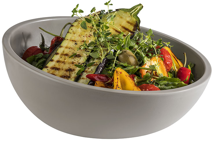 Schale -ELEMENT LOOK- Ø 26 cm, H: 7 / 12,5 cm Melamin, 1,45 Liter Farbe: Betonoptik mit Antirutsch-Füßchen