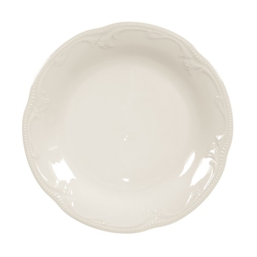 Seltmann Frühstücksteller rund 20 cm, rund mit Relief, Form: Rubin, weiss cream, hohe Kantenschlagfestigkeit, Made in Germany