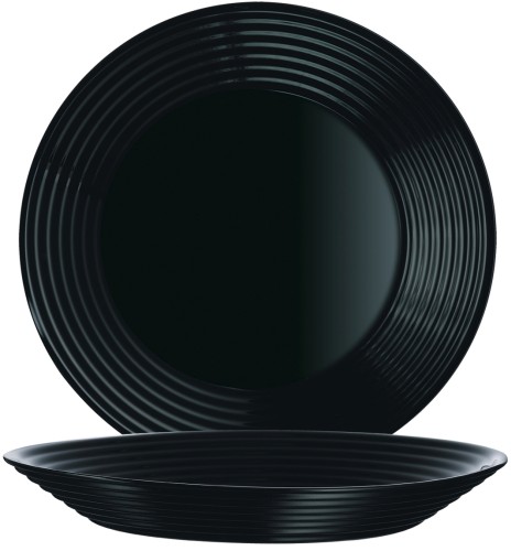 Harena Uni schwarz Teller tief 23,5cm * - Luminarc Noir (gehärtet)
