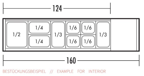 NEUMÄRKER Kühlvitrine Mach II - 56 Liter ohne GN-Behälter 1600x370x440 mm