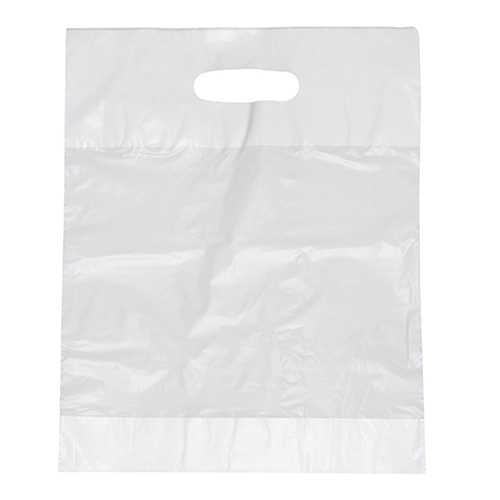 100 Griffloch-Tragetaschen, HDPE 50 cm x 45 cm x 8 cm weiss von Starpak