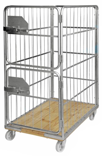 Rollcontainer mit Holzboden - Maße: 80 x 71 x 160 cm - Gewicht: 25 kg - Belastungsgewicht: 400 kg