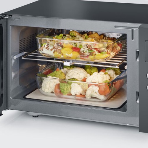 Severin Mikrowelle mit Keramikboden und Grillfunktion, ca. 900 W, ca. 25 L, Grill ca. 1.000 W, Innovativer, flacher Keramikboden