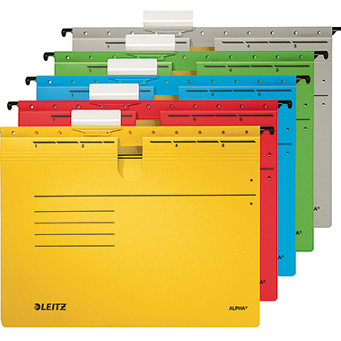 Leitz Hängehefter ALPHA® DIN A4 275g/m² Pendareckarton, recycelt blau 5 St./Pack., Verwendung für Hängeregistratur: