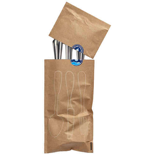 250 Besteckbeutel 26 cm x 10 cm natur von PAPSTAR