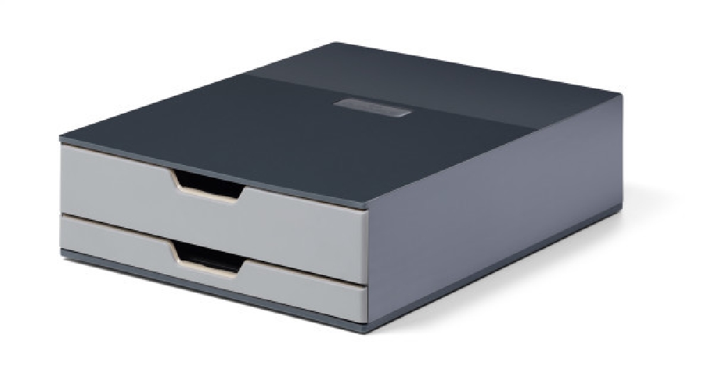 COFFEEPOINT BOX Small von Durable. Für Kaffee- kapseln, Zuckersticks, Teebeutel etc. Mit 2 Schubl und dem Acryl-Einsatz CADDY. 28 x 9,5 x 35,6 cm.