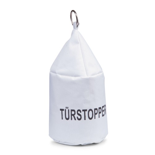 Türstopper, 100% Polyester, Ø13x24 cm; 1,4kg. Farbe: weiß. Dieser robuste Türstopper aus Polyester überzeugt durch seinen festen Stand
