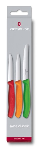 Victorinox Swiss Classic Gemüsemesser-Set, 3-teilig, rot, orange, grün