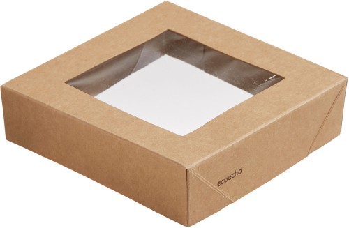 Duni Viking Cube Deckel mit Fenster 510/820 ml Braun, 300 Stk/Krt (1 x 300 Stk)