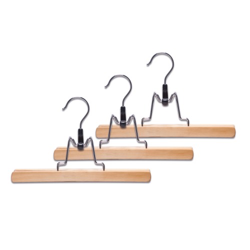 Zeller Hosenklemmbügel, 3-er Set, natur
