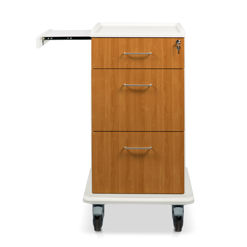 ETHERNASOLID® MULTICART Dokumentenwagen T16 mit Laptopauszug, 2 Doku-Auszügen und Schublade, Kirsche